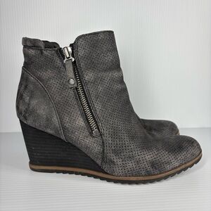 Soul Naturalizer Shoes Womens 8 Haley Wedge Bootie Heel Zip Up Party Night Out